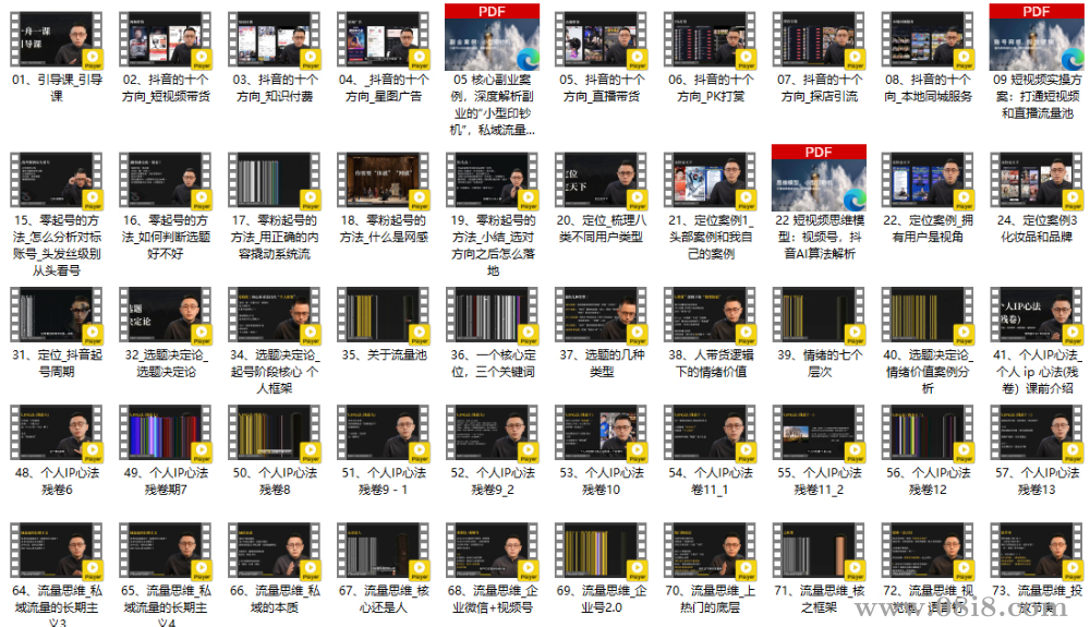 抖音199清华大学博士李一舟互联网创业课【112集+资料文档】
