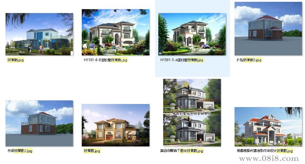 精选520套别墅CAD设计图（效果图+施工图）
