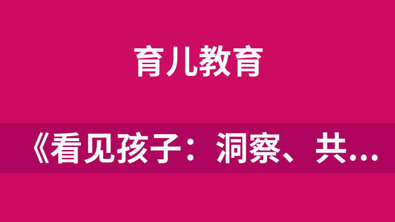 《看见孩子：洞察、共情与联结》 ([美] 贝姬·肯尼迪)