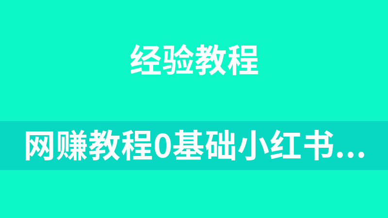 网赚副业教程0基础小红书接商单，每天五分钟，15天涨粉2.9w新手攻略