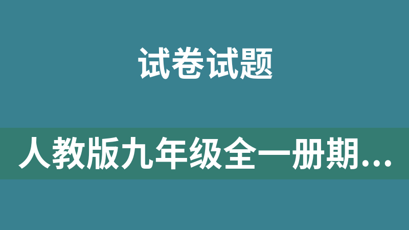 人教版九年级全一册期末专项（初中物理）（19套有解析）