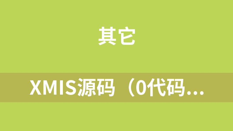 XMIS源码（0代码开发平台源码）