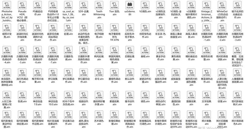 135款实用PS动作打包(包括：调色动作、润肤动作、黄金字动作、磨皮动作、边框动作、艺术效果动作等)