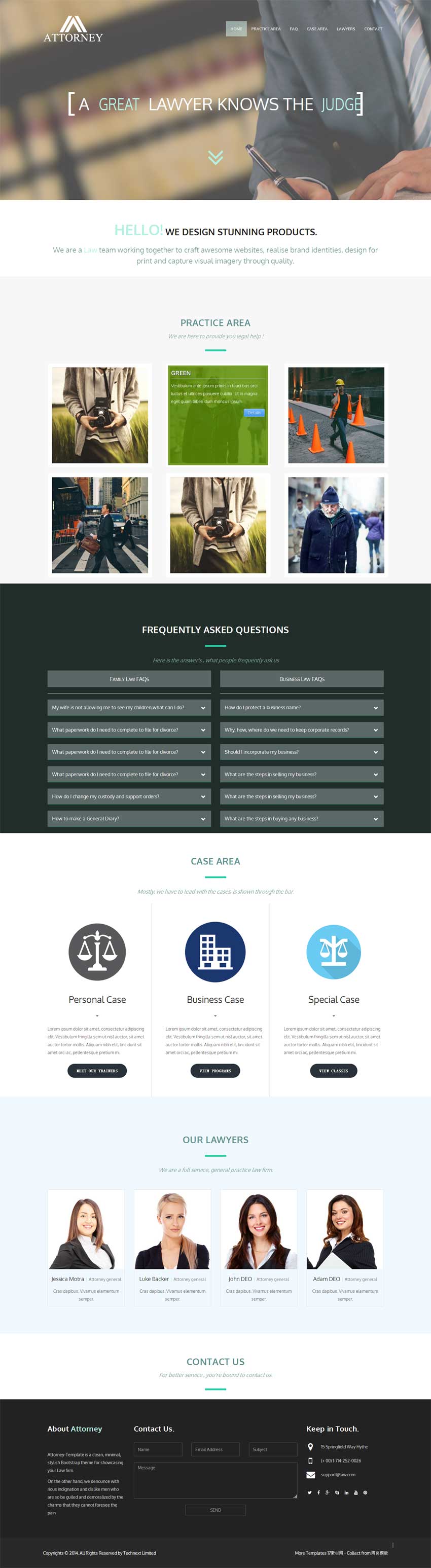 html5响应式商务律师网站单页模板下载_html单页模板