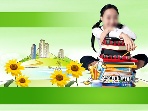 清爽绿大学生学习生活总结ppt模板[原创]